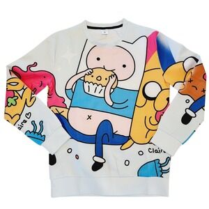 Adventure Time S Finn Boy & Jake Unisex‎ Sweatshirt Graphic Small NEW